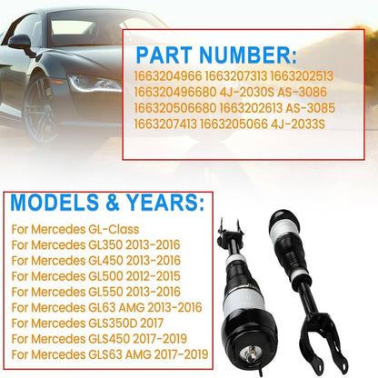 Bethesda Industrial 2Pcs Front Air Suspension Shock Struts w/ADS For Mercedes W166 X166 GL450 GLS550