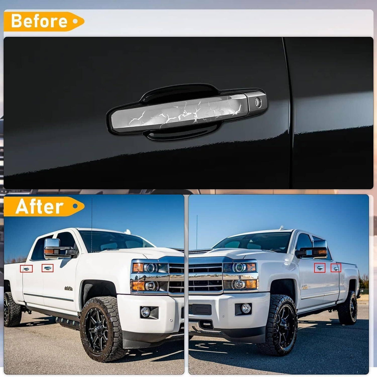 Bethesda Industrial 4Pcs Chrome Exterior Door Handle For 2014-2017 Chevrolet Silverado 1500 22923598