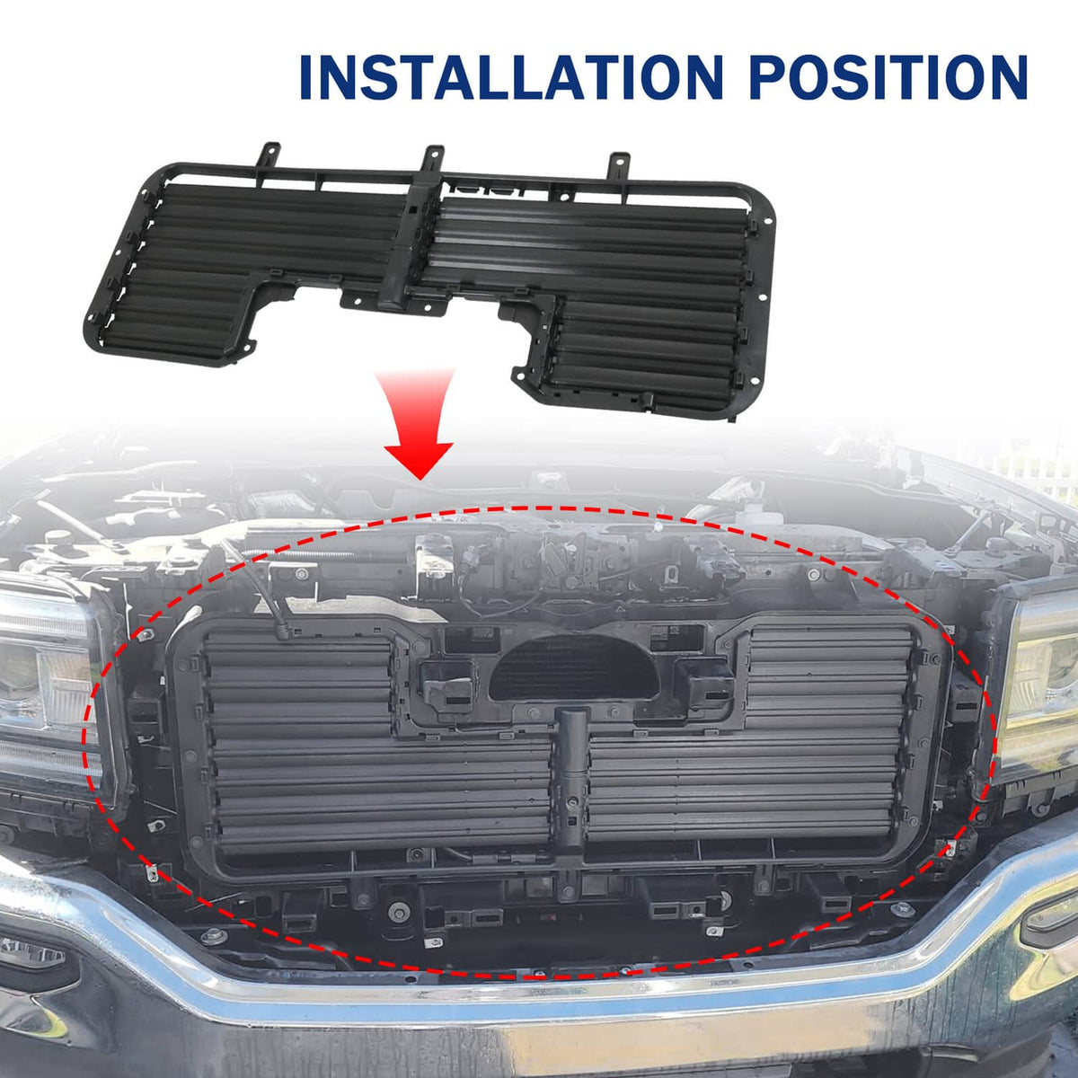 Bethesda Industrial 84363184 Front Radiator Shutter w/Motor For 17-2019 Silverado 1500 Sierra 1500