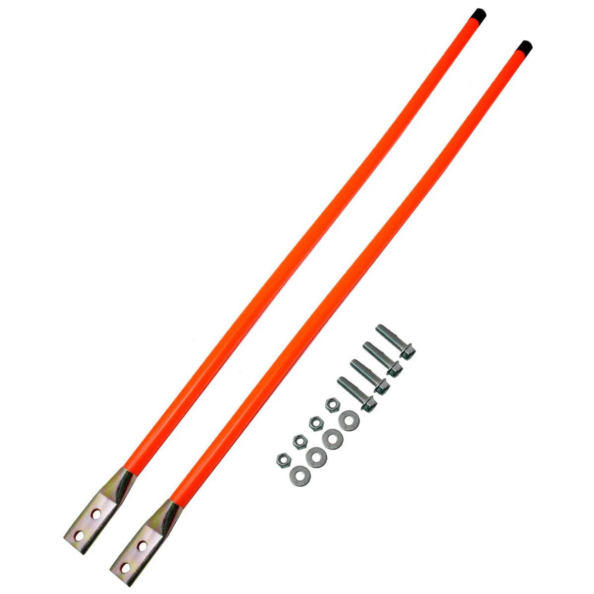 Bethesda Industrial 2PK 36" Snow Plow Guides Stakes Markers Safety Fluorescent Orange w/ Hardware