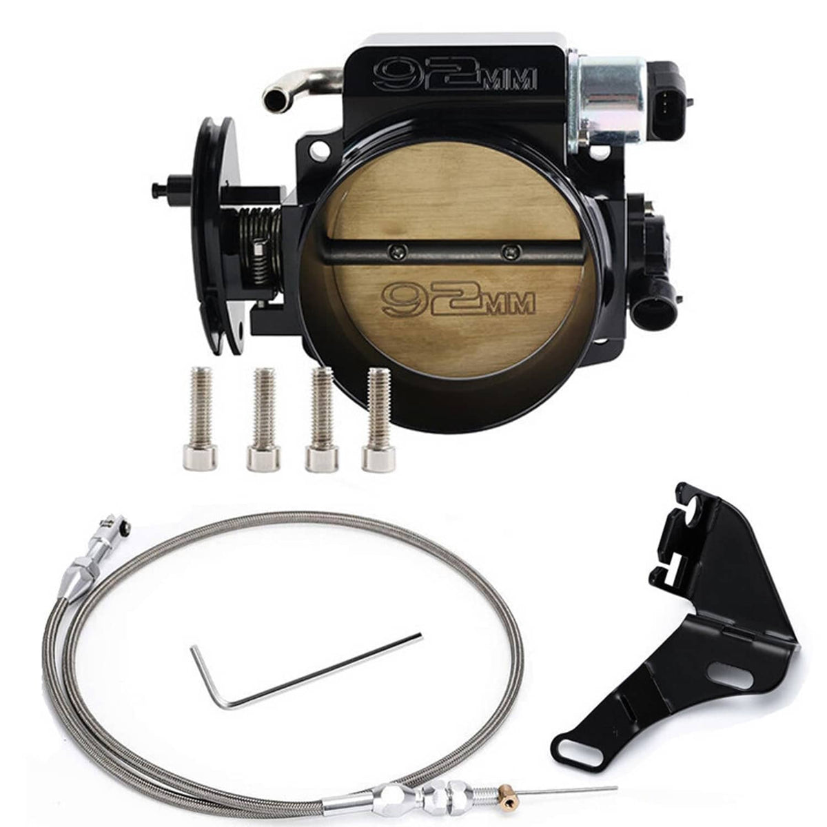 Bethesda Industrial 92MM Black Throttle body+TPS IAC+Bracket For Chevy GM Gen III LSX LS LS1 LS2 LS7