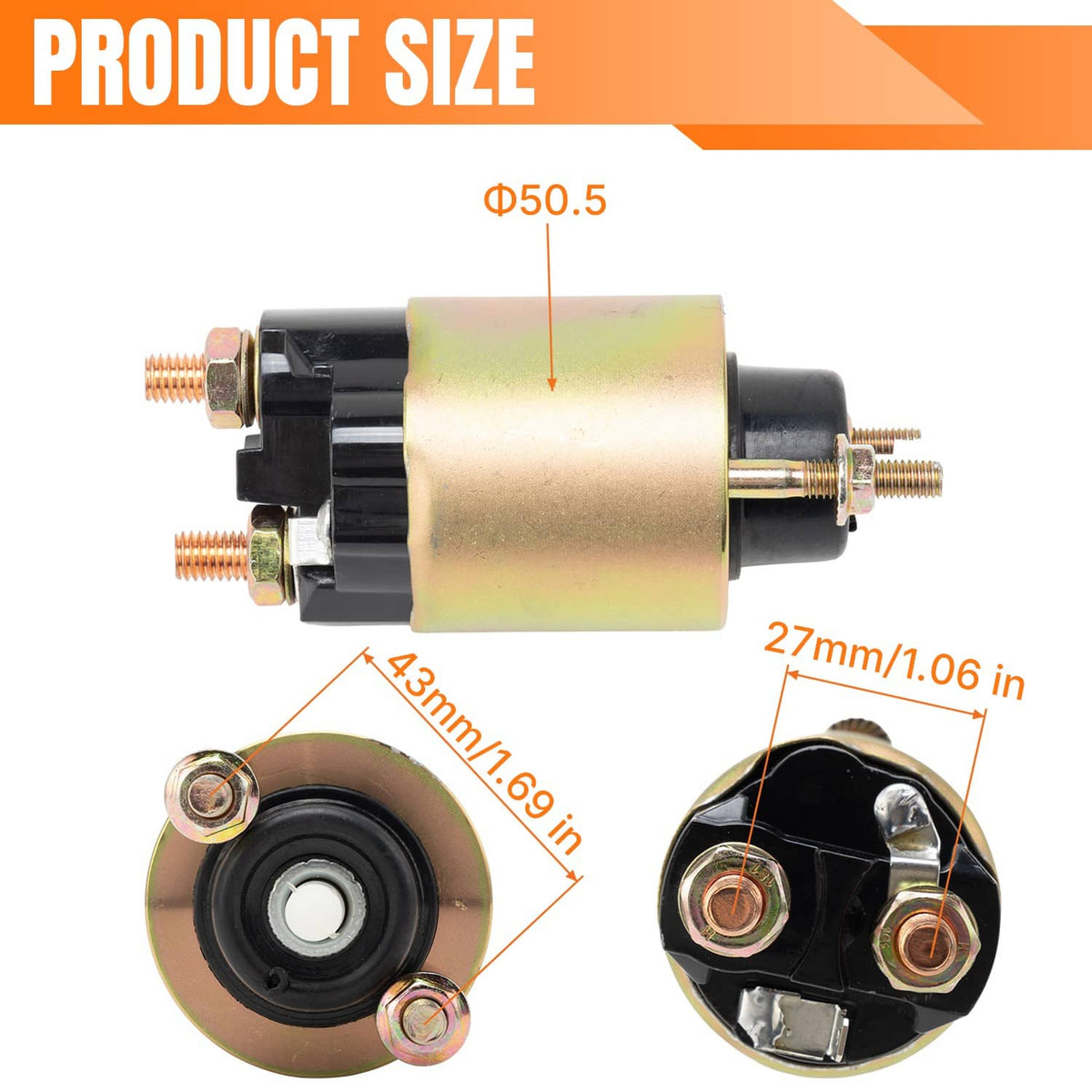 Bethesda Industrial Starter Relay Solenoid For John Deere MIA11504 AM102577 / Kawasaki 27010-7005