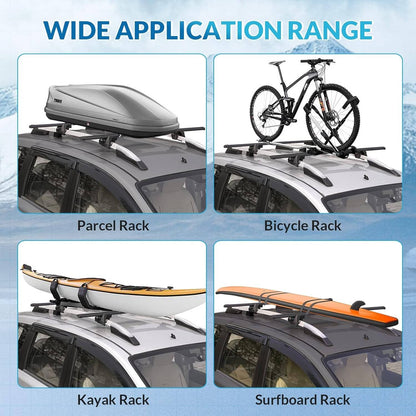 Bethesda Industrial Pair Black Aluminum Cross Bars Roof Racks Rail Fit for 2014-2024 Subaru Forester
