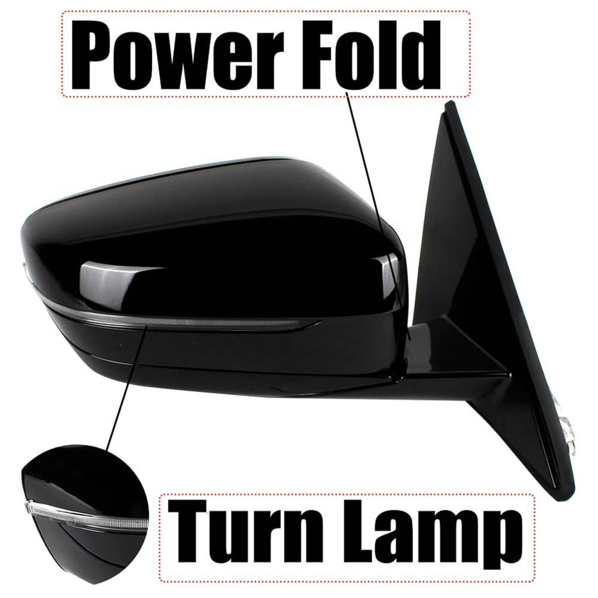 Bethesda Industrial Fits BMW 320i 330i 330e 2019-2023 Passenger Right Mirror With Blind Spot Black