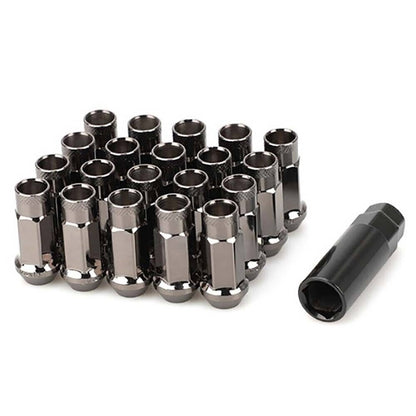 Bethesda Industrial Black 20Pcs M12x1.5mm Extended Steel Open Ended wheel Lug Nuts For Toyota Honda