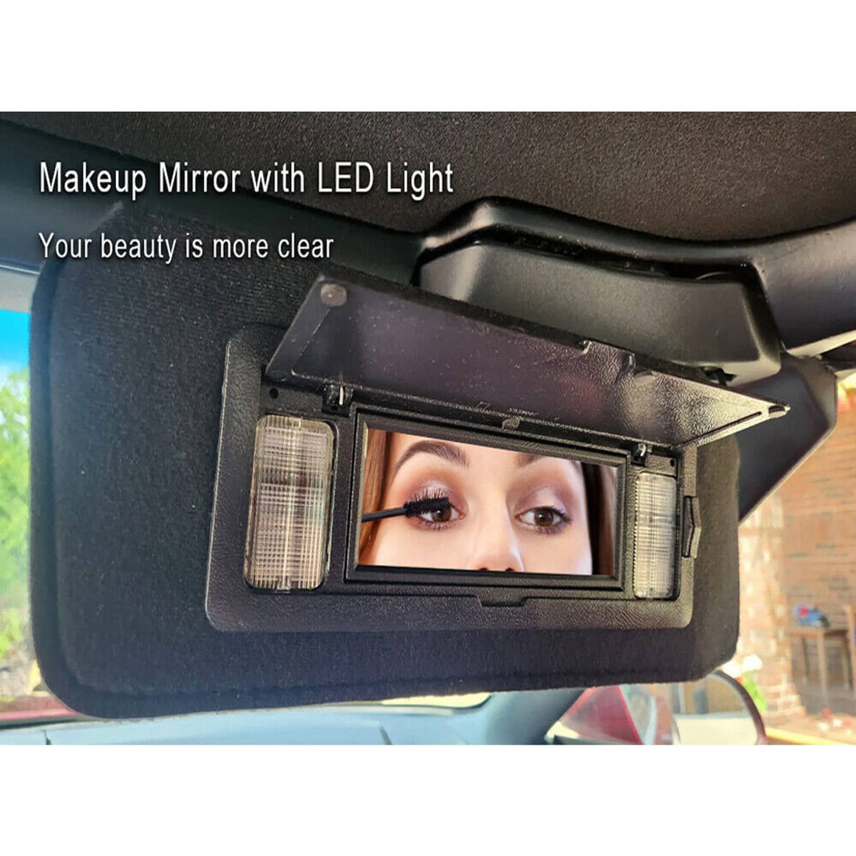 Bethesda Industrial 2Pcs Sun visors w/Vanity Mirror & LED Light For 1984-1996 Chevy Corvette C4 5.7L