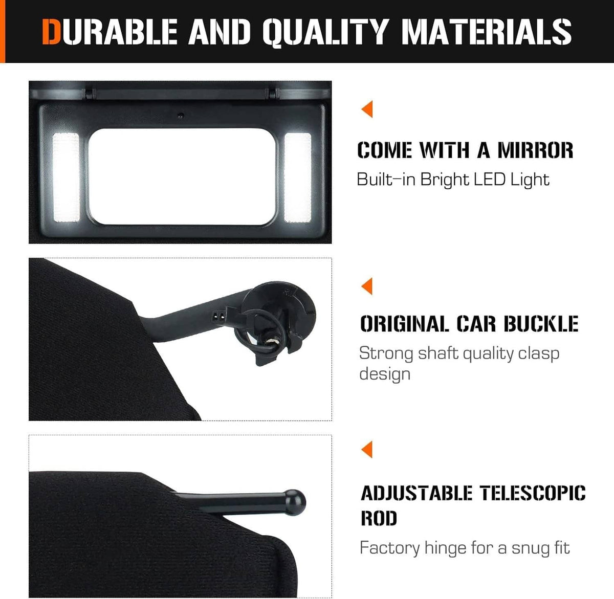 Bethesda Industrial New Updated Sun Visors Sun Shades W/Bright LED Light Set For 1997-04 Corvette C5