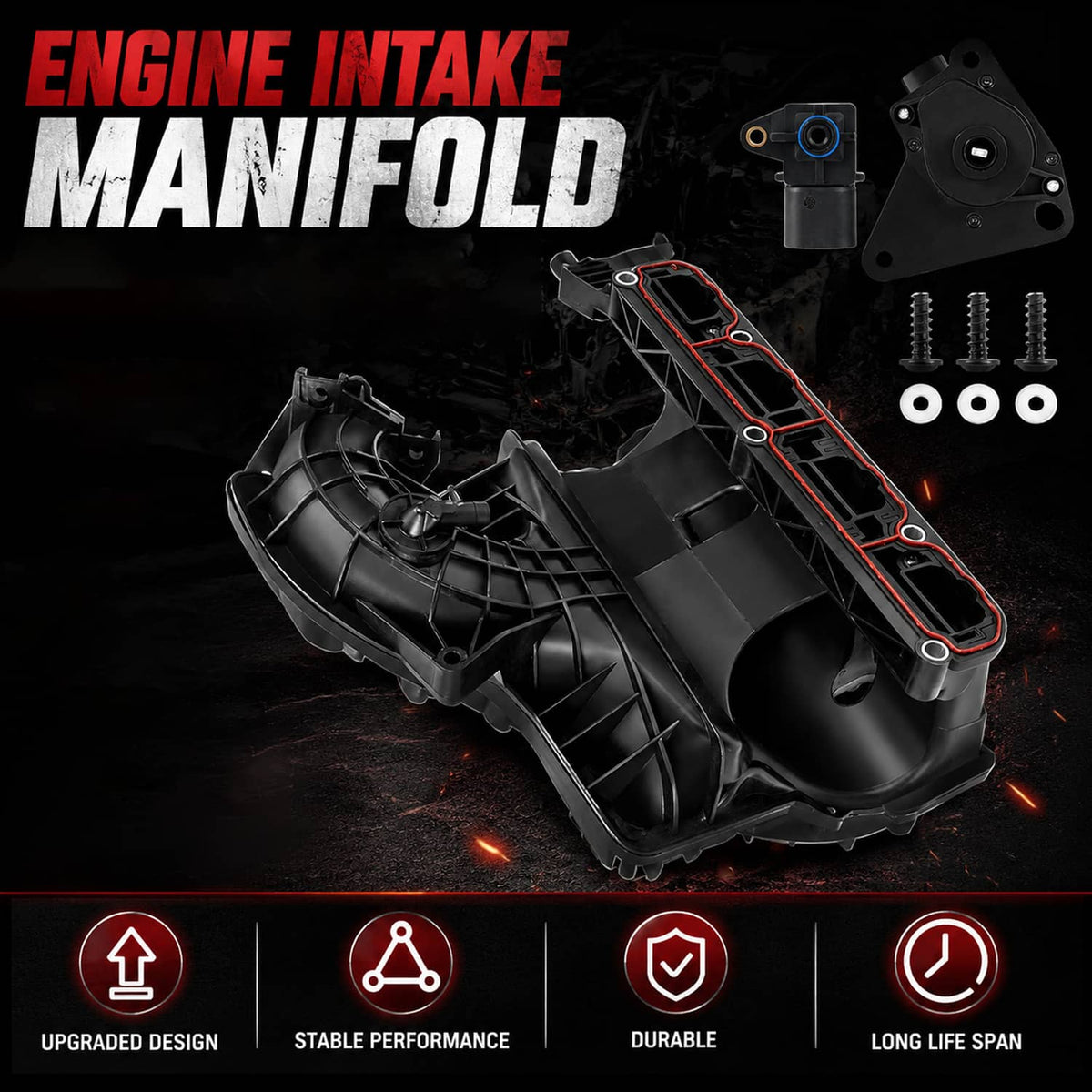 Bethesda Industrial Intake Manifold w/Runner Control Valve Sensor For 2007-2017 Jeep Patriot Dodge