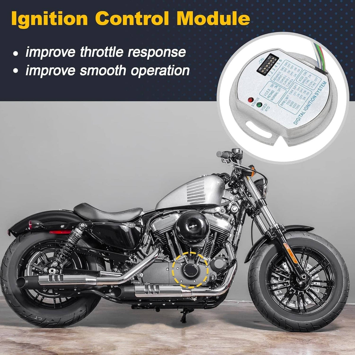 Bethesda Industrial For Harley Dyna Programmable Single Fire 53-644 Electronic Ignition Module