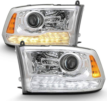 Bethesda Industrial For 2009-2018 Dodge Ram 1500 2500 3500 Pickup w/LED Projector Chrome Headlights