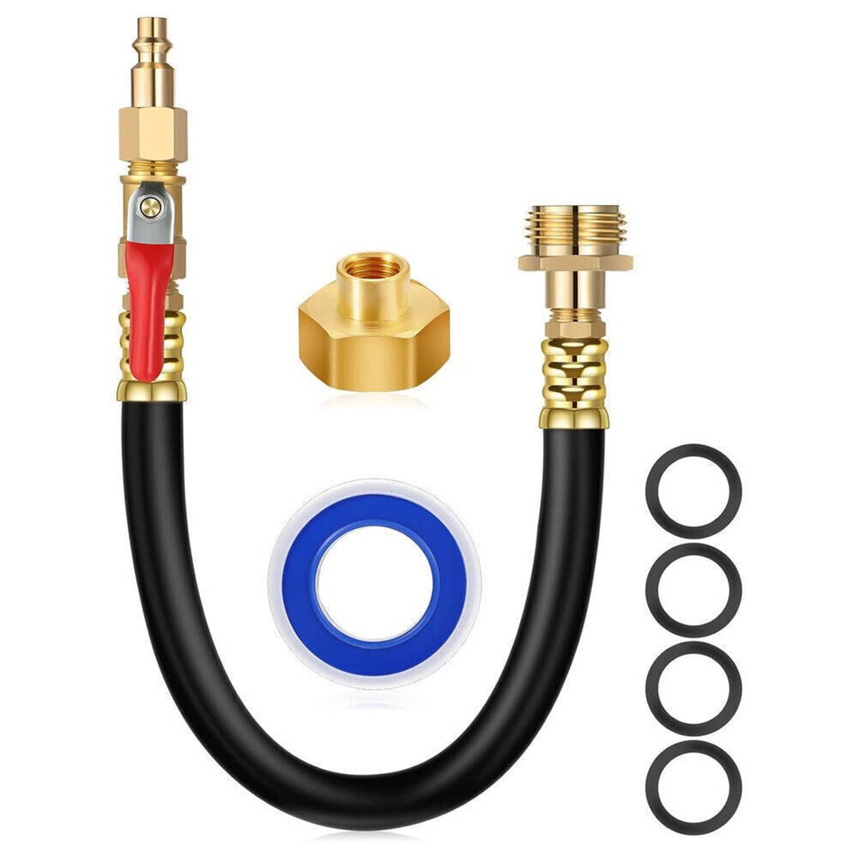 Bethesda Industrial Camper Winterizing Kit Blowout Shut Off Valve Adapter Hose Faucet For RV Trailer