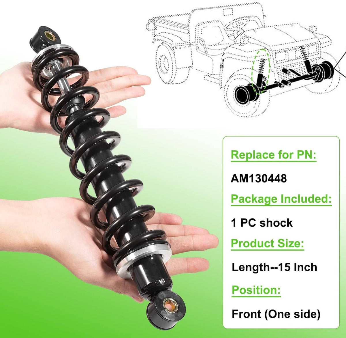 Bethesda Industrial Front Suspension Heavy Duty Shock Absorber Kit For John Deere AM130448 Gator TX
