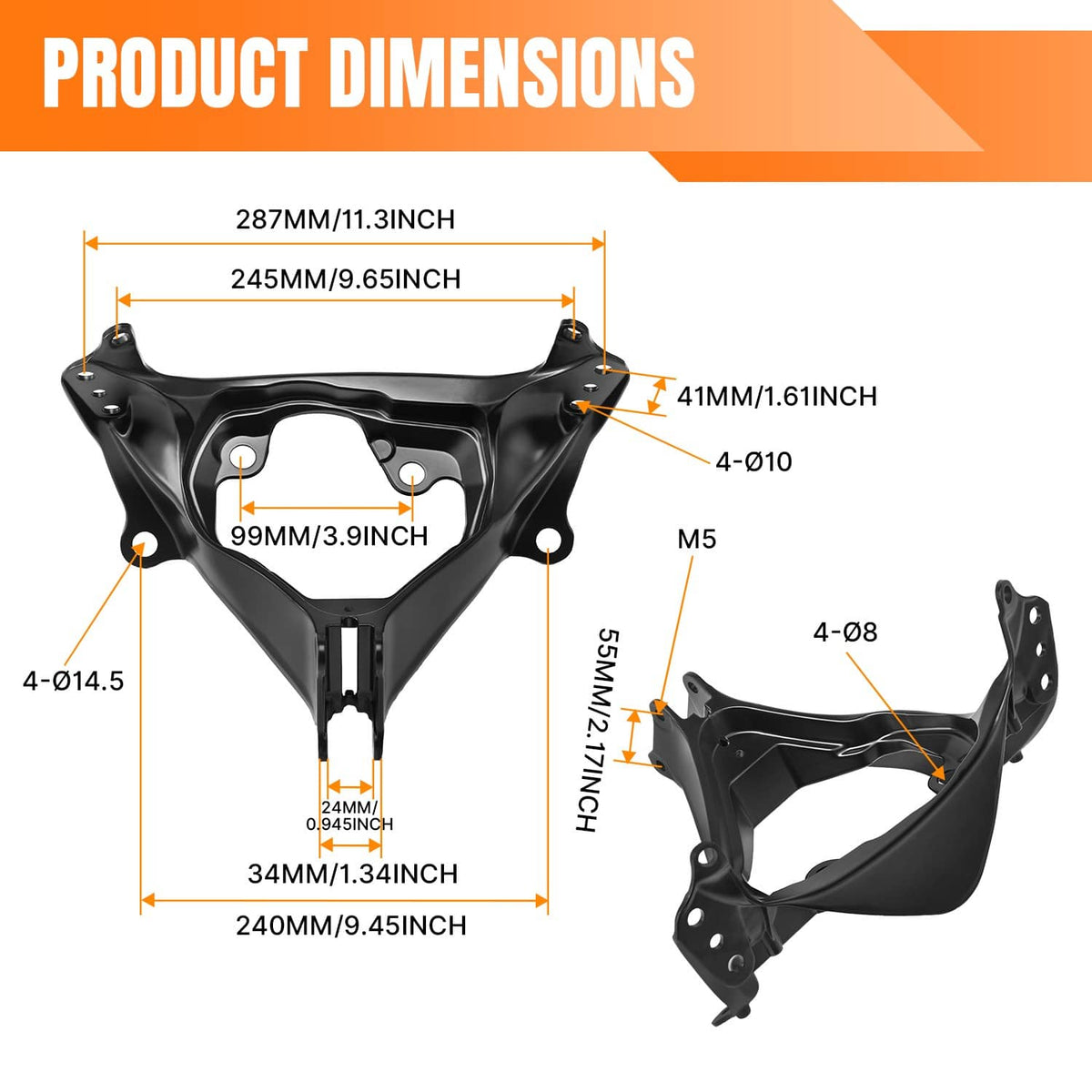 Bethesda Industrial Upper Fairing Stay Headlight Bracket For Suzuki 2008-2010 GSXR600 GSXR750 GSX-R