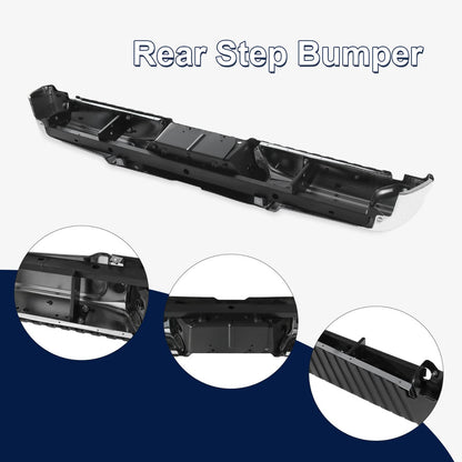 Bethesda Industrial Rear Step Bumper FOR 2008-2016 Ford F250 Super Duty Chrome w/o Sensor Holes
