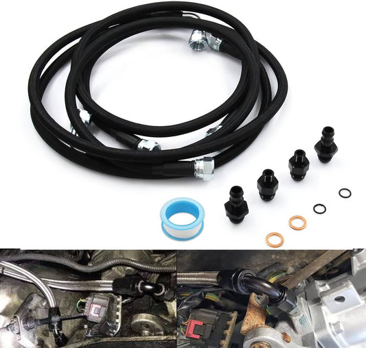Bethesda Industrial Black Transmission Cooler Hose Line Set for Dodge Ram 2500/3500 5.9L 48RE 03-07
