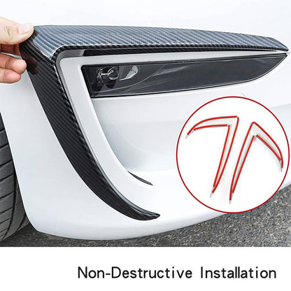 Bethesda Industrial Front Fog Light Eyebrow Cover Trim Carbon Fiber Style For Tesla Model 3 2017+ U8