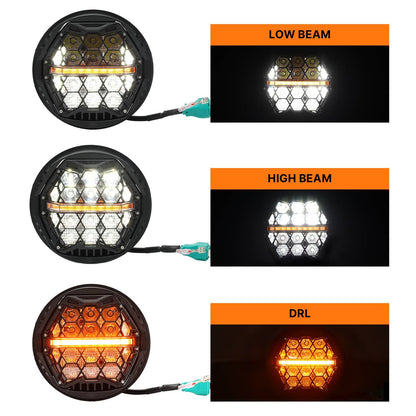 Bethesda Industrial Plug&Play 5.75'' LED Headlight with Hi/Low DRL For Harley StreetBob Super Glide
