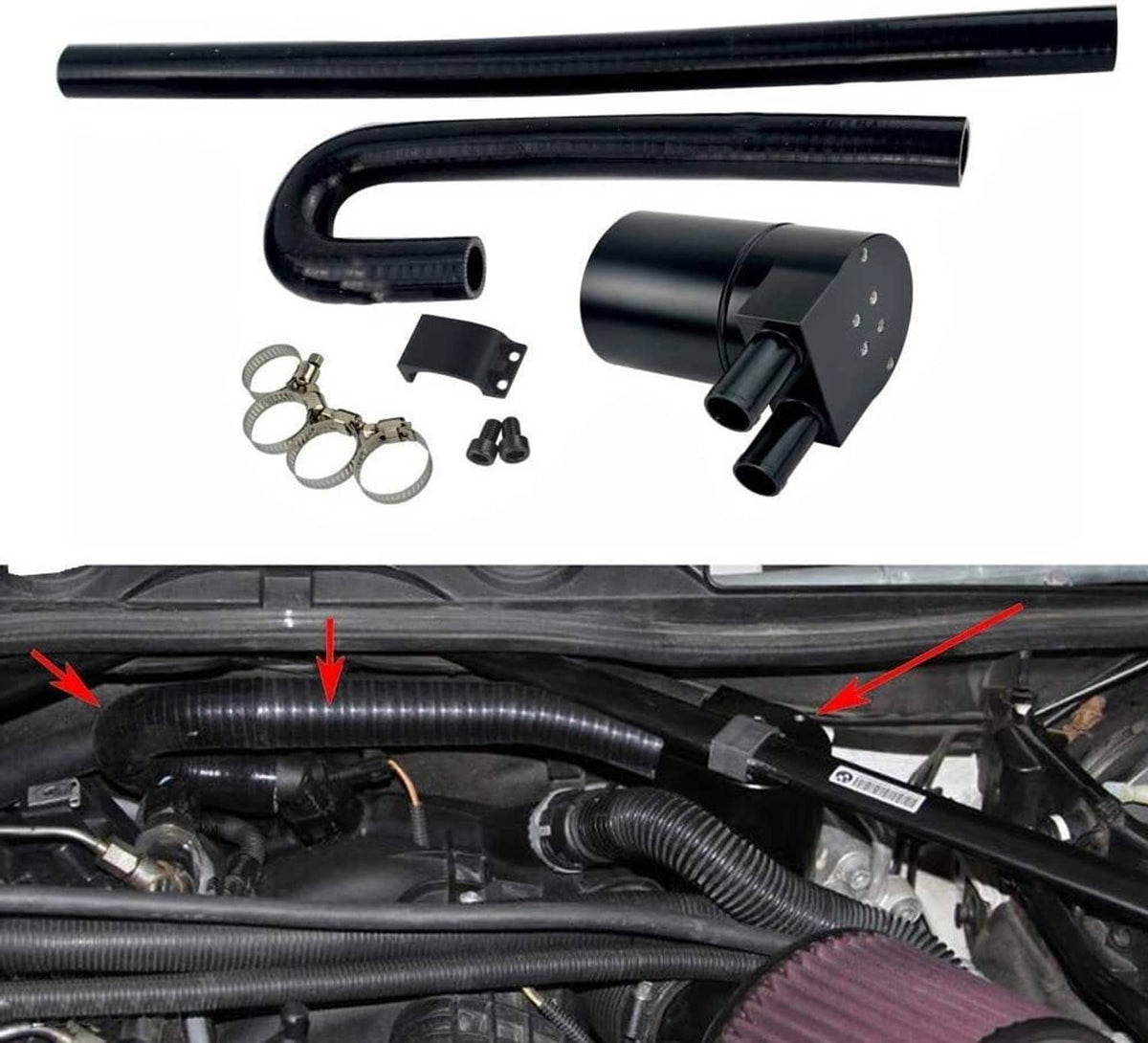 Bethesda Industrial Reservior Oil Catch Can Tank For BMW N54 335i 135i E90 E92 E82 2006-2010 Black