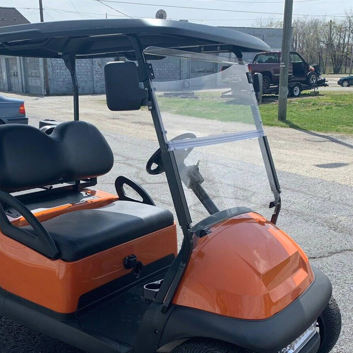 Bethesda Industrial Windshield For Club Car Precedent 2004 - Up Folding Clear Golf Cart Windscreen