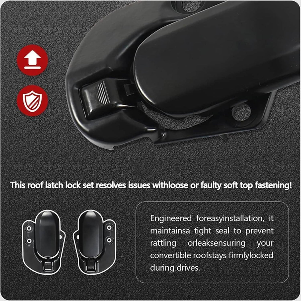 Bethesda Industrial Left & Right Soft Top Convertible Roof Latch Lock Set For 1990-2003 Mazda Miata