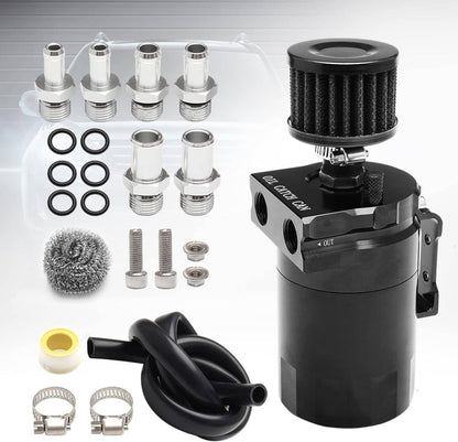 Bethesda Industrial Universal Oil Catch Can Kit Reservoir Baffled Tank with Breather Filter Aluminum